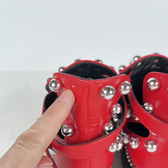 Ninety Union Riverside Red Studded Ankle Boot Rock Glam Womens Sz 7 - Picture 7 of 9